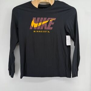 Nike Minnesota Gophers Long Sleeve T Shirt Black Maroon Gold Graphic Logo Mens L